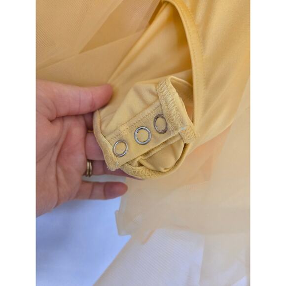 WEISSMAN Showtime 17022 Orange Floral Lace Sequin Tutu Dance Costume XSC 4/5 - Picture 10 of 15